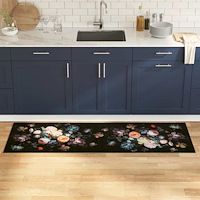 vidaXL Köksmatta Floral Blommor 60 x 180 cm Sammet