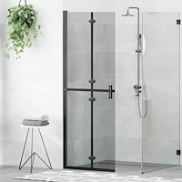 vidaXL Walk-in duschvägg Svart och mörk genomskinlig 70 x 190 cm
