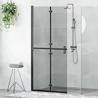 vidaXL Walk-in duschvägg Svart och mörk genomskinlig 90 x 190 cm