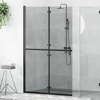 vidaXL Walk-in duschvägg Svart och mörk genomskinlig 120 x 190 cm