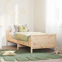 vidaXL Förlängningsbar sängram för barn Brun 80 x 130 / 165 / 200 cm