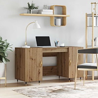 vidaXL Skrivbord med hylla artisan ek 140 x 50 x 75 cm Konstruerat trä