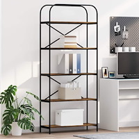 vidaXL Hyllsystem Rökfärgad ek 80 x 30 x 183 cm Konstruerat trä