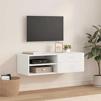 vidaXL TV-skåp med låda Vit 100.5 x 39 x 30 cm Konstruerat trä