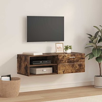 vidaXL TV-skåp Rökfärgad ek 100.5 x 39 x 30 cm Konstruerat trä