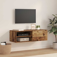 vidaXL TV-skåp med låda Gammalt trä 100.5 x 39 x 30 cm Konstruerat trä