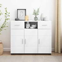 vidaXL Sideboard med låda Vit 88.5 x 30.5 x 73 cm Konstruerat trä