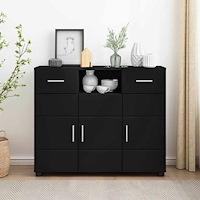 vidaXL Sideboard med låda Svart 88.5 x 30.5 x 73 cm Konstruerat trä