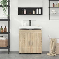 vidaXL Badrumsvaskskåp Sonoma ek 60 x 34 x 63 cm Konstruerat trä