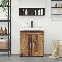 vidaXL Badrumsvaskskåp Gammalt trä 60 x 34 x 63 cm Konstruerat trä