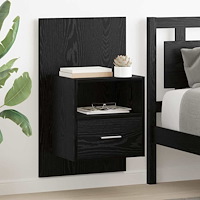 vidaXL Sängskåp 2 pcs Svart ek 48.5 x 32.5 x 80 cm Konstruerat trä