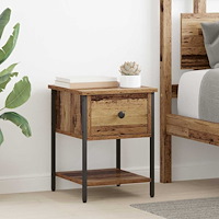 vidaXL Sängskåp 2 pcs Gammalt trä 40 x 39 x 40 cm Konstruerat trä