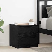 vidaXL Sängskåp 2 pcs Svart ek 40 x 39 x 40 cm Konstruerat trä
