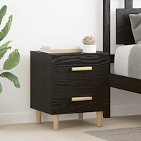 vidaXL Sängskåp 2 pcs Svart ek 40 x 35 x 47.5 cm Konstruerat trä