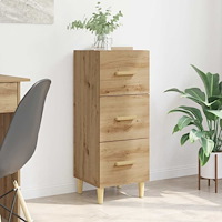 vidaXL Sideboard med låda artisan ek 34.5 x 34 x 90 cm Konstruerat trä