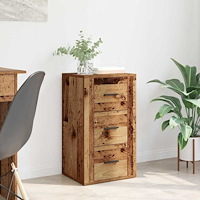 vidaXL Sideboard med låda Gammalt trä 40 x 33 x 70 cm Konstruerat trä