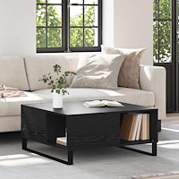 vidaXL Kaffeebord Svart ek 80 x 80 x 36.5 cm Konstruerat trä