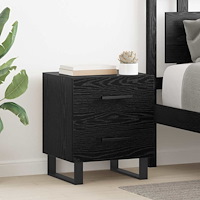 vidaXL Sängskåp 2 pcs Svart ek 40 x 35 x 47.5 cm Konstruerat trä