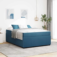 vidaXL Sängram med madrass med madrass Blå 160 x 200 cm Sammet