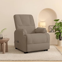 vidaXL Reclinerfåtölj med uppresningshjälp taupe konstmocka