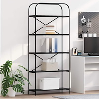 vidaXL Hyllsystem Svart ek 80 x 30 x 183 cm Konstruerat trä