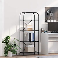 vidaXL Hyllsystem Svart ek 60 x 30 x 146 cm Konstruerat trä
