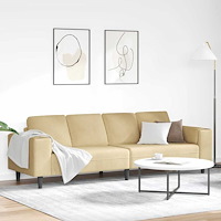 vidaXL Soffa med kudde Grågrön 250 x 77 x 76 cm Kordread tyg