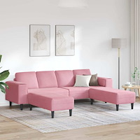 vidaXL Vardagsrumsoffa 3 pcs Rosa