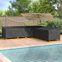 vidaXL Utemöbelsskydd Svart 325 x 325 x 80 cm 210D Oxford Tyg