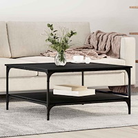 vidaXL Kaffeebord Svart ek 80 x 80 x 40 cm Konstruerat trä