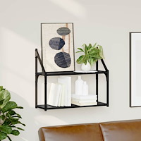vidaXL Vägg hylla med hylla Svart ek 60 x 21 x 51 cm Konstruerat trä