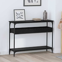 vidaXL Konsolbord med hylla Svart ek 100 x 29 x 75 cm Konstruerat trä
