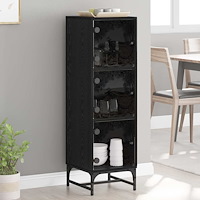 vidaXL Skåp Svart ek 35 x 37 x 117 cm Konstruerat trä