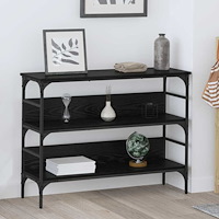 vidaXL Konsolbord med hylla Svart ek 100 x 32 x 75 cm Konstruerat trä