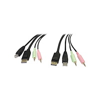StarTech.com StarTech.com 6ft 4-in-1 USB DisplayPort® KVM Switch Cable w/ Audio & Microphone (DP4N1USB6) - video/USB/ljud-kabel - 1.8...