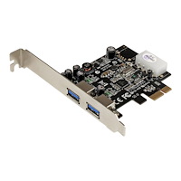 StarTech.com StarTech.com PCI Express (PCIe) SuperSpeed USB 3.0-kortadapter med 2 portar och UASP – LP4-ström - USB-adapter - PCIe -...