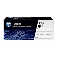 Hewlett-Packard HP 12A - 2-pack - svart - original - LaserJet - tonerkassett (Q2612AD)