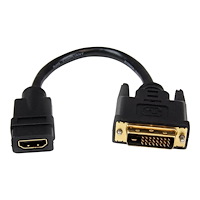 StarTech.com StarTech.com 20 cm HDMI till DVI-D-videokabeladapter - HDMI-hona till DVI-hane - videokort - HDMI / DVI - 20.32 cm