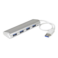 StarTech.com StarTech.com Bärbar USB 3.0-hubb med 4 portar och inbyggd kabel - hubb - 4 portar
