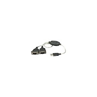 Manhattan Manhattan USB-A to 2x Serial Ports Converter cable, 45cm, Male to Male, Serial/RS232/COM/DB9, Prolific PL-2303RA Chip, B...