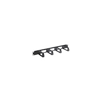 IC Intracom Intellinet 19" Cable Management Panel, 1U, 4 long plastic rings, Black - rackpanel för kabelhantering - 1U