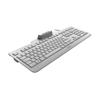 CHERRY CHERRY SECURE BOARD 1.0 - tangentbord - med NFC - USA med eurosymbol - vit/grå Inmatningsenhet