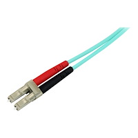 StarTech.com StarTech.com Aqua OM4 Duplex Multimode Fiber - 1m / 3 ft - 100 Gb - 50/125 - OM4 Fiber - LC to LC Fiber Patch Cable (450...
