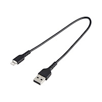 StarTech.com StarTech.com 30cm tålig, svart USB-A till Blixtkabel - Hård, tålig aramifiber USB typ A till Blixtladdare/synkron ströms...