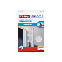 Beiersdorf Tesa On & Off - monteringsbindemedel - 1,6 cm diameter - vit (paket om 8)
