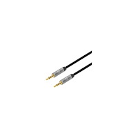 Manhattan Manhattan Stereo Audio 3.5mm Cable, 2m, Male/Male, Slim Design, Black/Silver, Premium with 24 karat gold plated contacts...