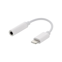 Deltaco EPZI Lightning till hörlursuttag-adapter - Lightning / ljud - 6.5 cm