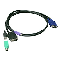 LevelOne LevelOne ACC-3203 - kabelsats för tangentbord/video/mus - HD-15 (VGA) till HD-15 (VGA), PS/2, USB - 5 m