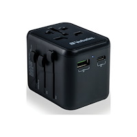 VERBATIM Verbatim UTA-02 strömadapter - USB, BS 1362, 24 pin USB-C - 20 Watt