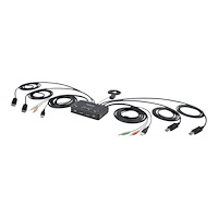 StarTech.com StarTech.com 2-Port Dual-Monitor DisplayPort Cable KVM Switch, 4K 60Hz, Compact KVM with 5ft/1.5m USB-A/DisplayPort/Audi...